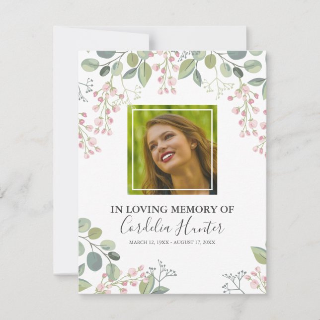 Funeral Order of Service | Elegant Pink Blossom (Front)