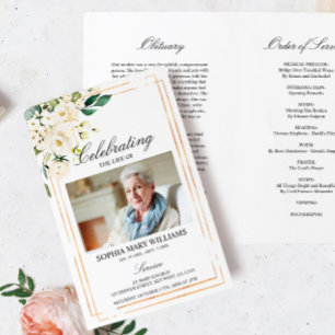Funeral Order of Service Floral Memorial Program