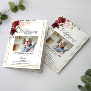 Funeral Order of Service   Floral Memorial Program Programme