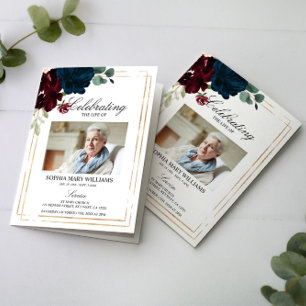 Funeral Order of Service   Floral Memorial Program Programme