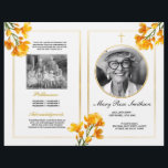 Funeral Order of Service Life Freesia Floral Flyer<br><div class="desc">Freesia Floral Flower Funeral Order of Service Celebration of Life Flyer - Edit all the text and images.
PLEASE NOTE: These come as a flat sheet of quality paper, you will need to fold them yourself to create the folded leaflet.</div>