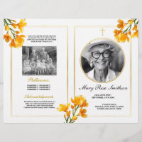 Funeral Order of Service Life Freesia Floral