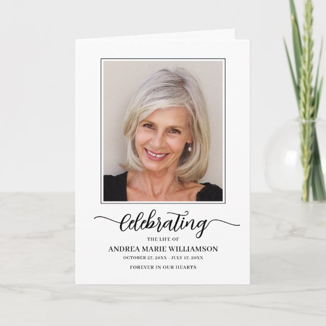 Funeral Order of Service Photo Memorial Folded Programme (Front)