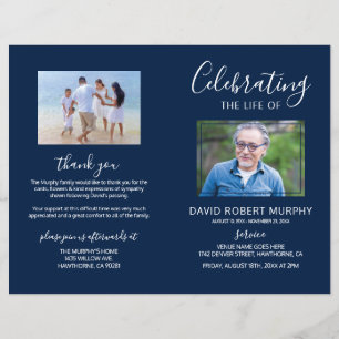 Funeral Order of Service Photo Memorial Program
