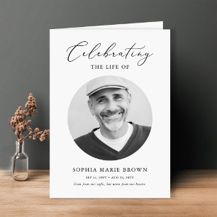 Funeral Order Of Service Photo Memorial Program Card