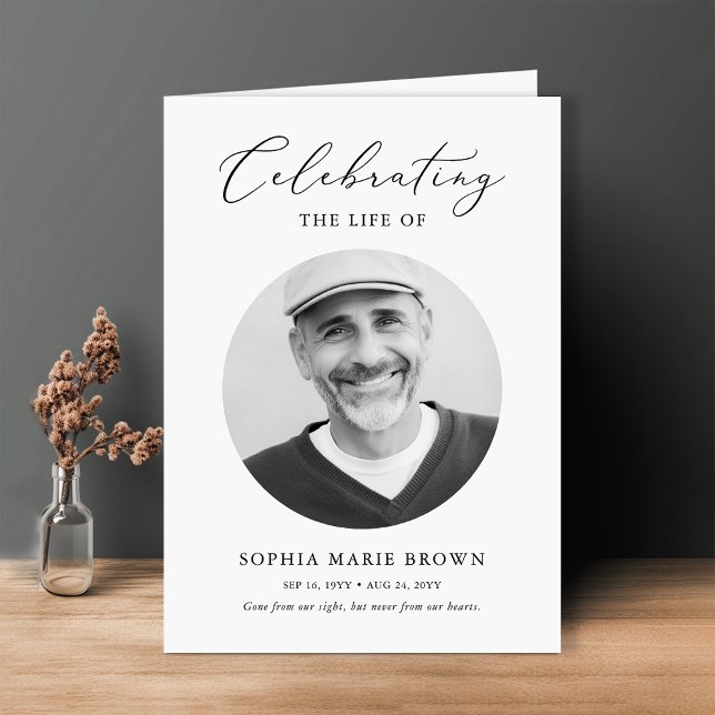 Funeral Order Of Service Photo Memorial Program Card (Creator Uploaded)