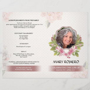 Funeral Order of Service Program Flyer