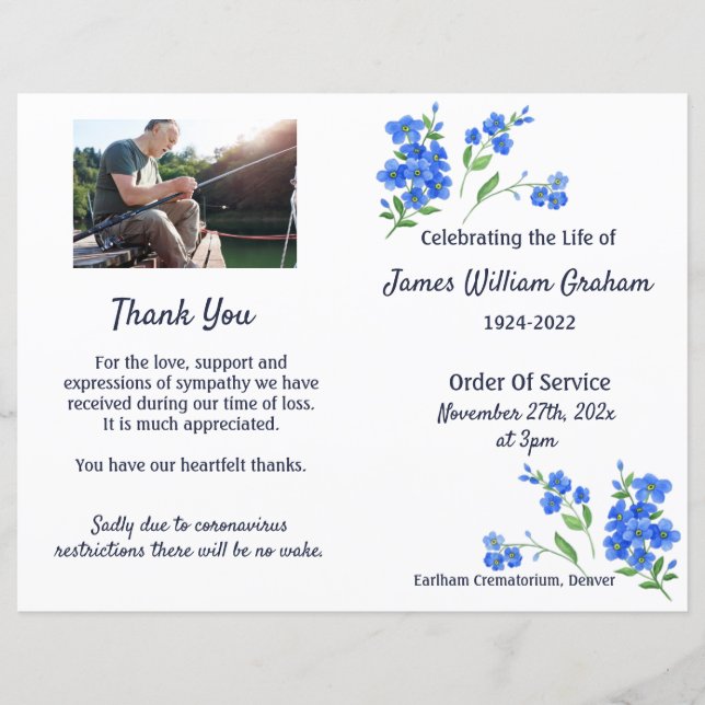 Funeral Order Of Service Program Remembrance (Front)