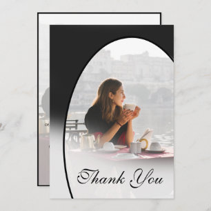 Funeral Personal Photo Elegant Simple Thank You