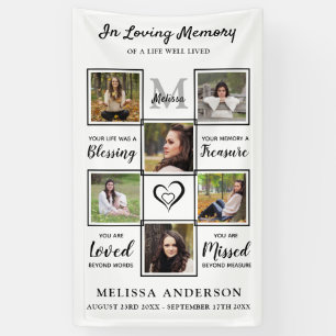 Funeral Personalised Photo Collage Loving Memory Banner