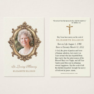 Funeral Photo Catholic Memorial Prayer Card