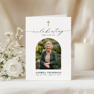 Funeral Photo Christian Cross Order of Service Programme