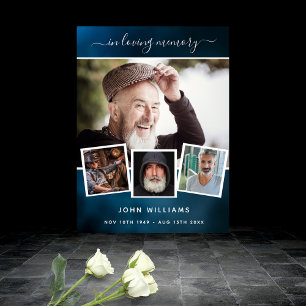 Funeral photo collage blue sky memorial welcome poster