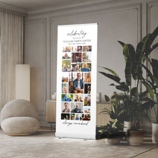 Funeral Photo Collage Template Memorial Retractable Banner