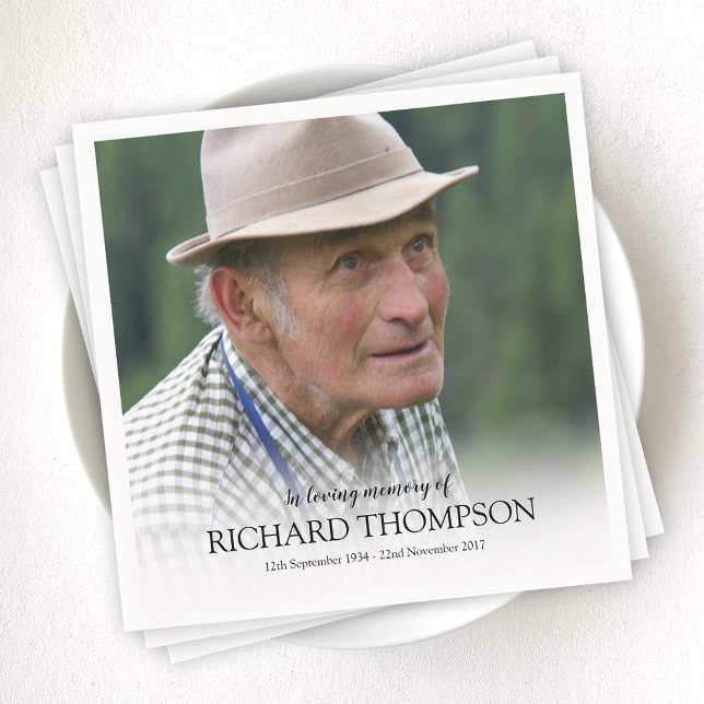 Funeral Photo | Personalized Memorial Napkin (Creator Uploaded)