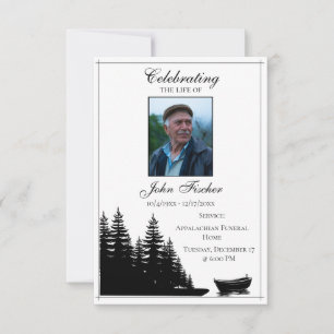 Funeral Photo Prayer Card Black White Bible Verse