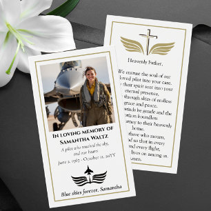 Funeral Photo Prayer for Pilot Modern Aviation