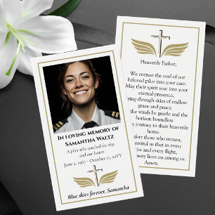 Funeral Photo Prayer for Pilot Modern Aviation