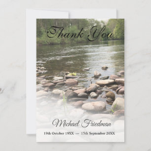 Funeral Photo Simple Stones Thank You Card