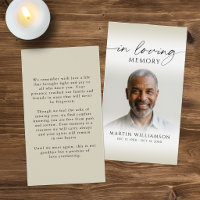 Funeral Photo Sympathy Memorial Prayer Card