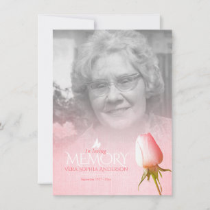 Funeral pink rose photo remembrance poem