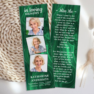 Funeral Prayer Bookmark 3 Photo Green Marble