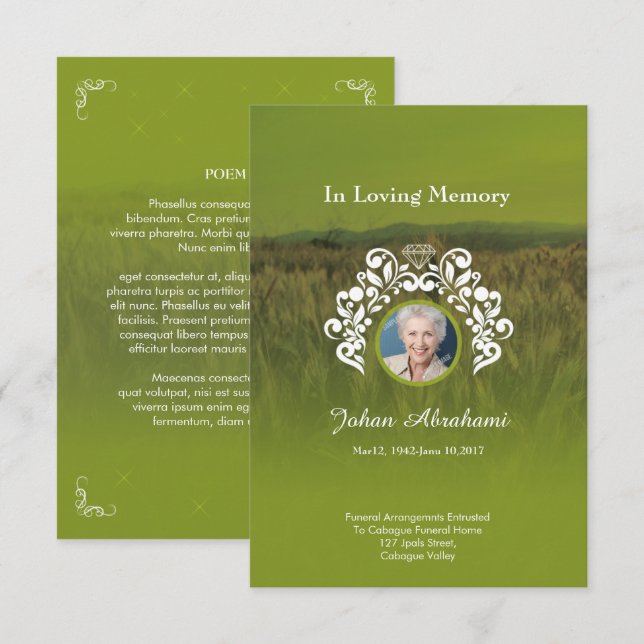 Funeral Prayer Card (Front/Back)