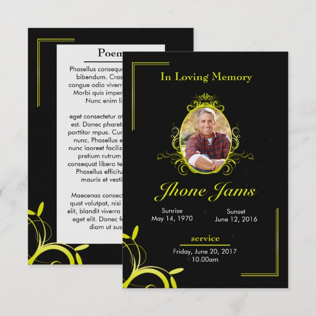 Funeral Prayer Card (Front/Back)