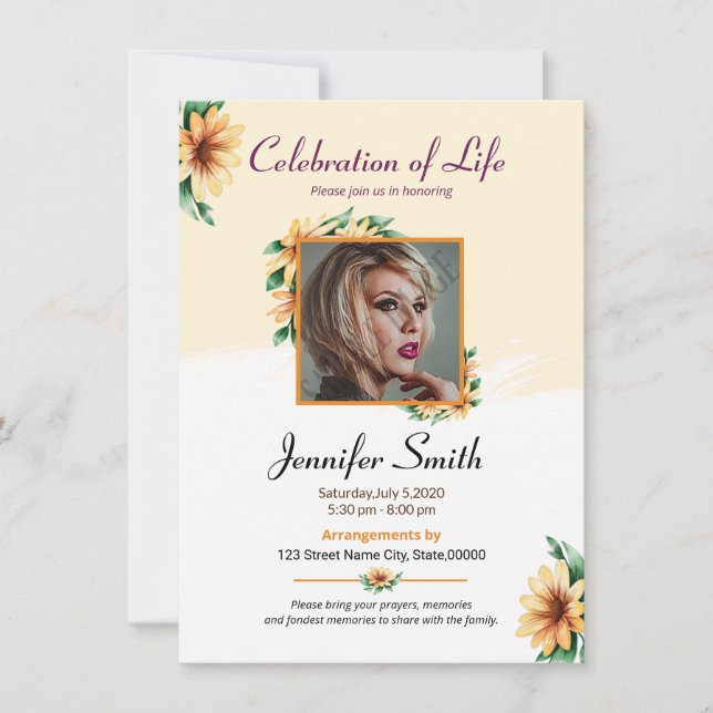 Funeral Prayer Card (Front)