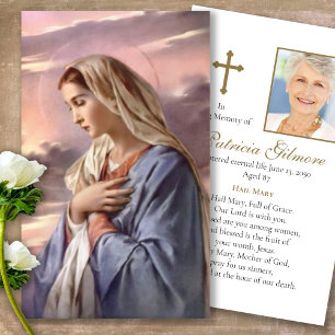Funeral Prayer Card Holy Mother