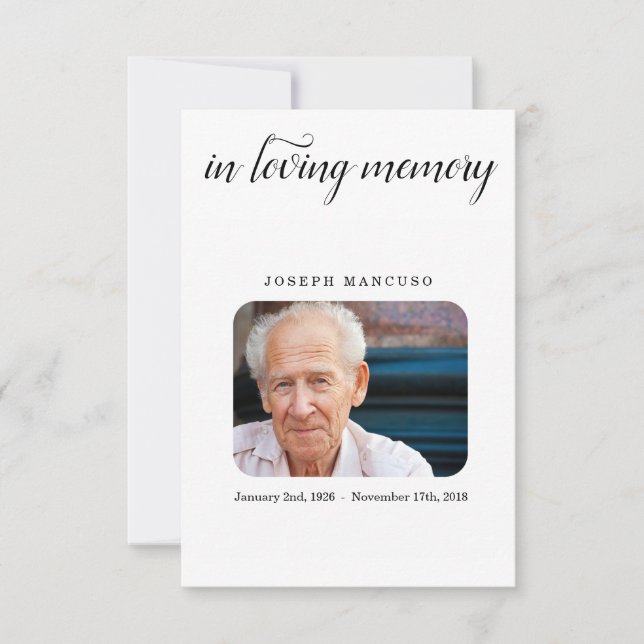 Funeral Prayer Card / Memorial Service Card (Front)