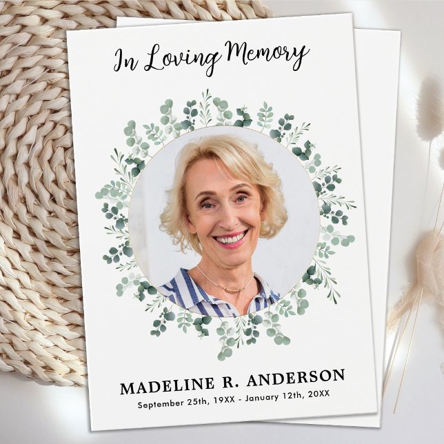 Funeral Prayer Card Photo Sympathy Memorial  (Creator Uploaded)