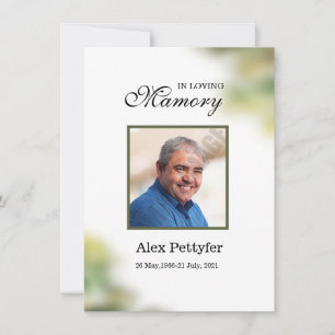 Funeral Prayer Card Template