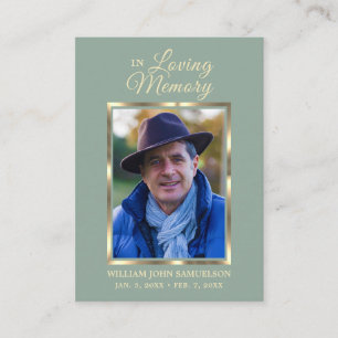 FUNERAL PRAYER THANK YOU PHOTO BUSINESS CARD