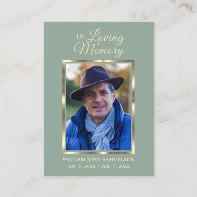 FUNERAL PRAYER THANK YOU PHOTO BUSINESS CARD (Front)