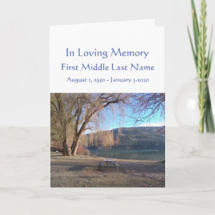 Funeral Program Beautiful Park Lake Beach Programme