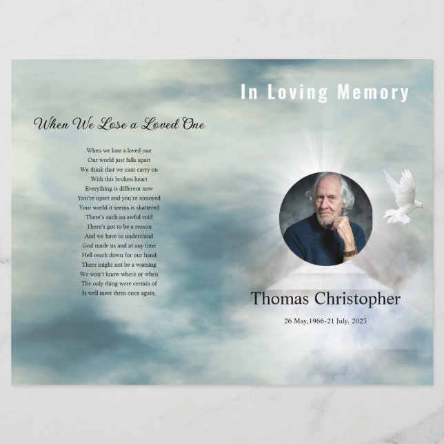 Funeral Program Brochure Template (Front)