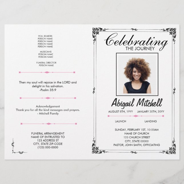 Funeral Program | Celebrating The Journey | FP0001 Flyer (Front)