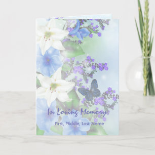 Funeral Program Custom White Lily Purple Flowers Programme