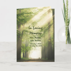 Funeral Program Custom Woodland Forest Programme