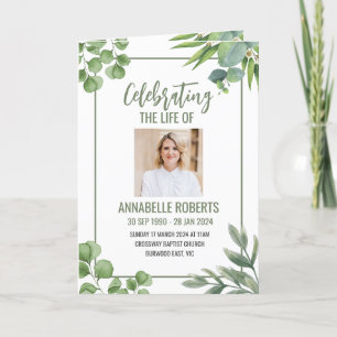 Funeral Program - Eucalyptus Leaves Design Programme