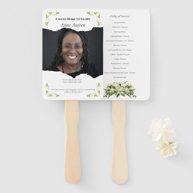 Funeral Program Fan – Memorial Keepsake (Front and Back)
