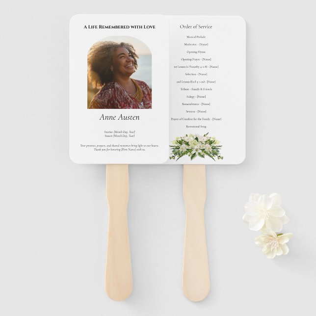 Funeral Program Fan Spiritual & Comforting (Front and Back)