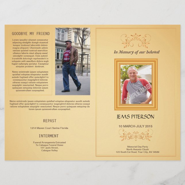 Funeral Program Flyer Template (Front)