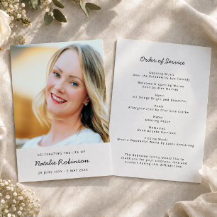 Funeral Program   Memorial Photo Order of Service Programme