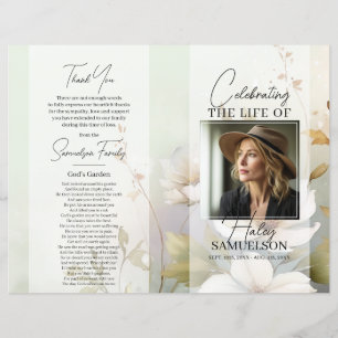 Funeral PROGRAM Memorial Wildflowers Thank   PHOTO