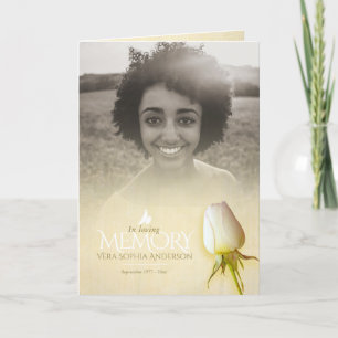 Funeral program order of service cream rose programme