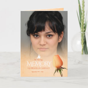 Funeral program order of service orange rose programme