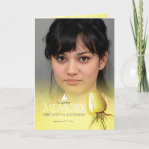 Funeral program order of service yellow rose programme
