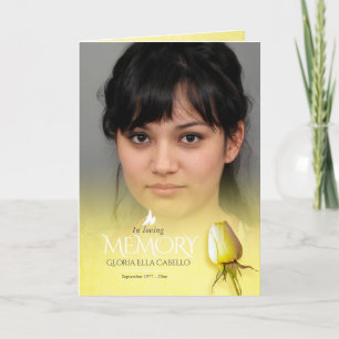 Funeral program order of service yellow rose programme